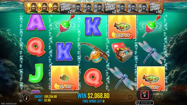 Big Bass Bonanza 1000 Free Spins triggered - Bonus #10 round that produced the 1,141.8x session maximum